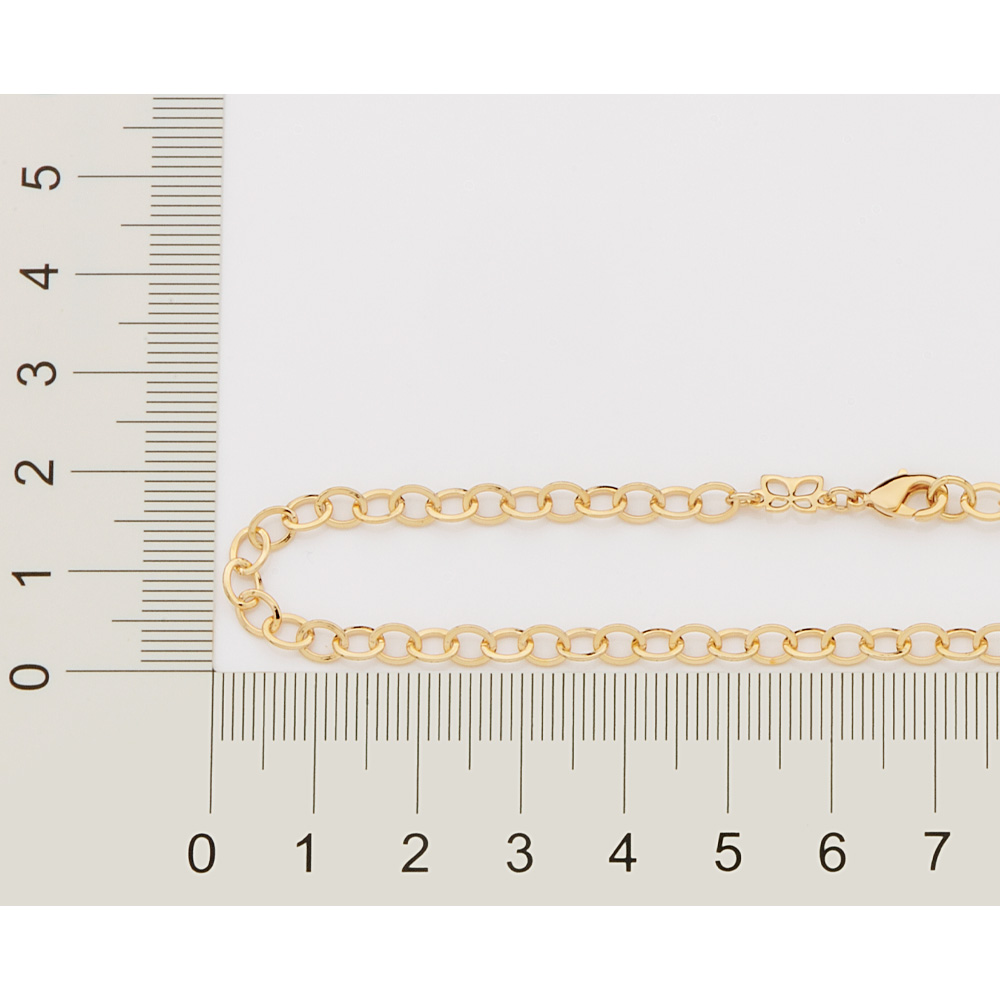 Tornozeleira Rommanel Elo Cadeado Oval Folheada Ouro 552019 - Imagem 3