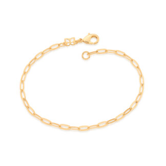 Pulseira Rommanel 552051 Elo Cadeado Oval Folheada A Ouro