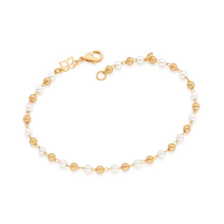 Pulseira Banhada A Ouro 18k Com Pérolas Rommanel 552114