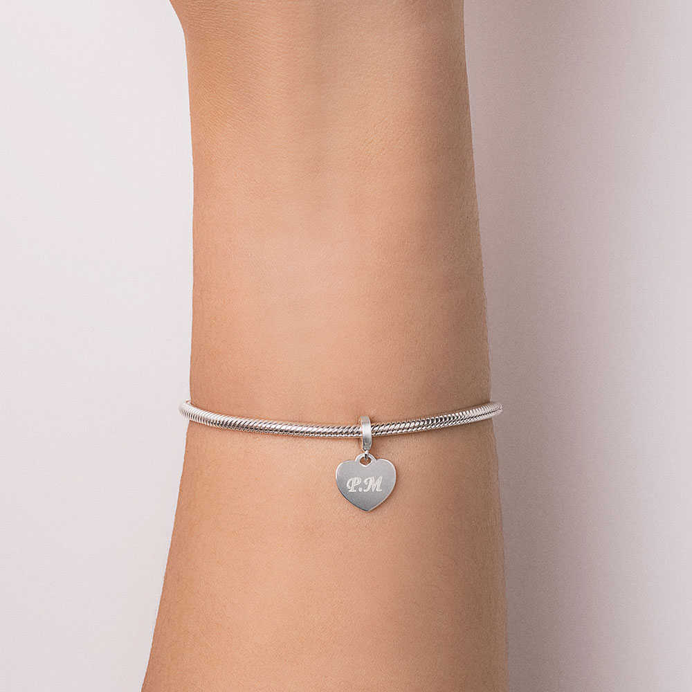 Berloque coração liso personalizável de prata 925/ 840121 Rommanel - Imagem 4