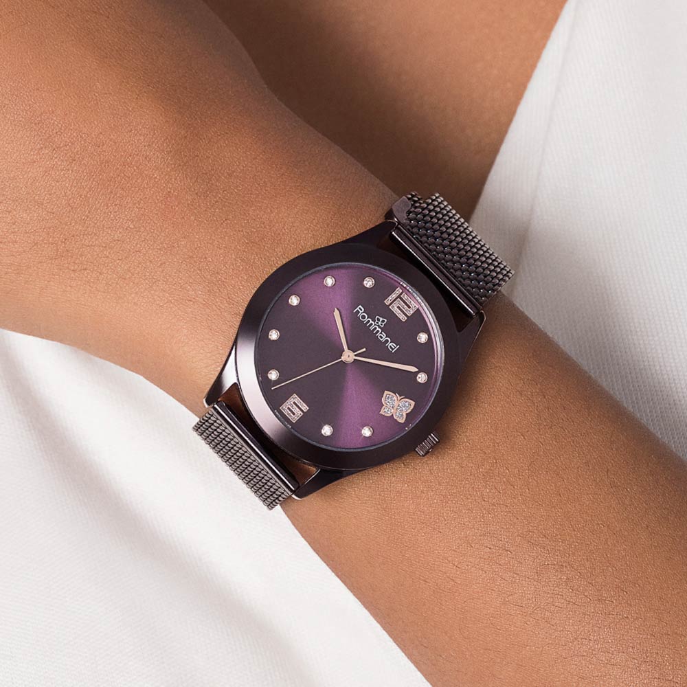 Relógio Análogico Social e Borboleta 650013 Rommanel - Imagem 3