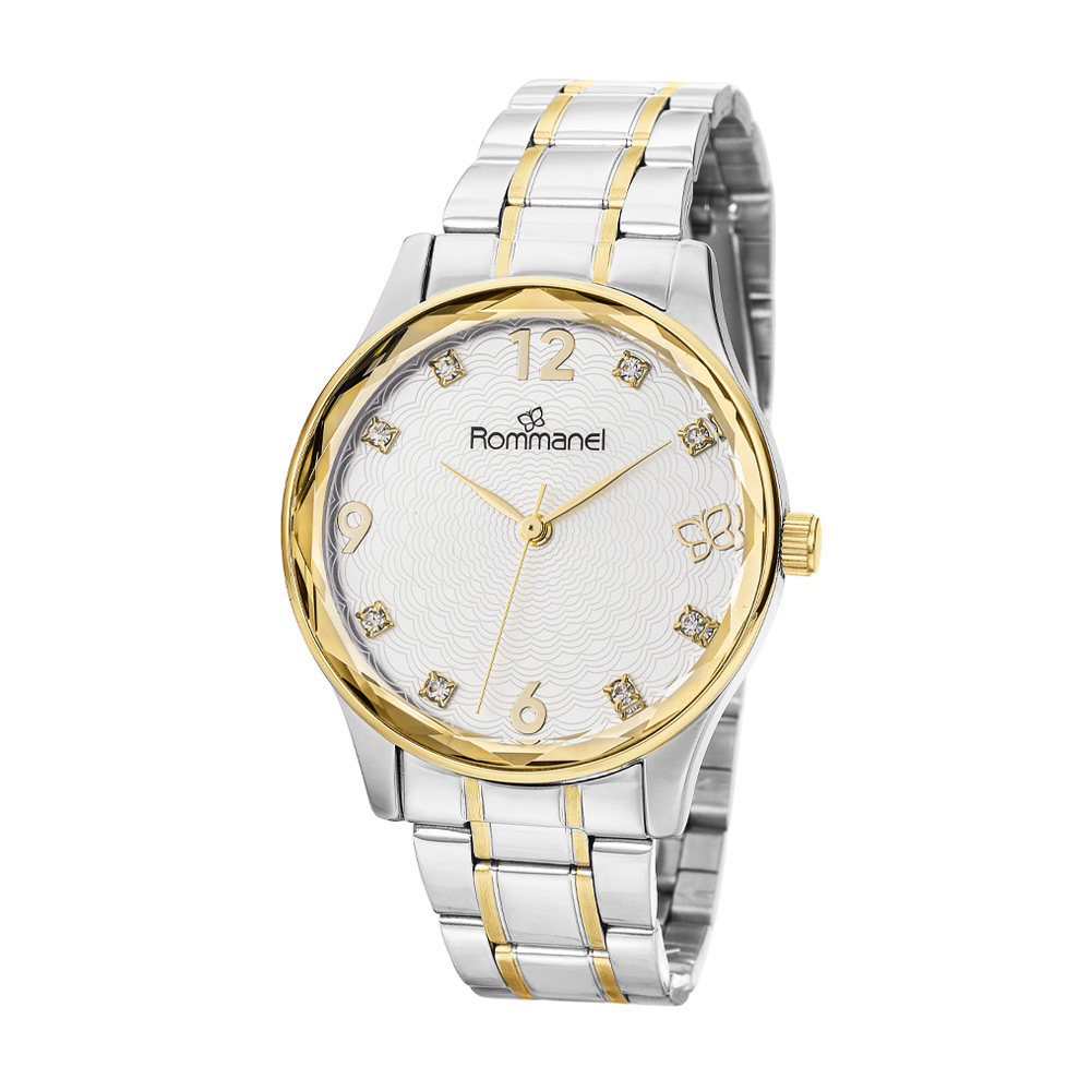 Relógio Analógico Social Prata com Dourado 650029 Rommanel
