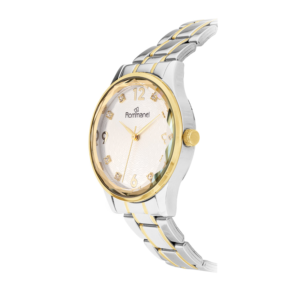 Relógio Analógico Social Prata com Dourado 650029 Rommanel - Imagem 2