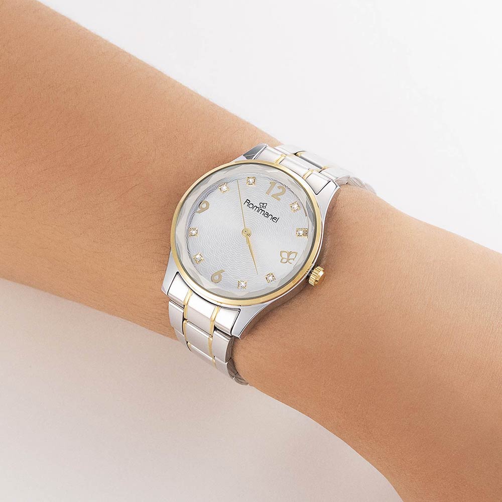 Relógio Analógico Social Prata com Dourado 650029 Rommanel - Imagem 3