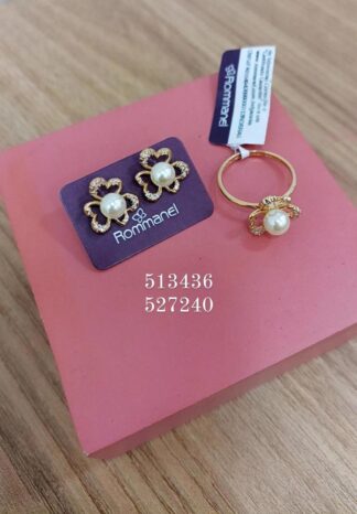 Conjunto Flor com Pérola Rommanel 513436/527240