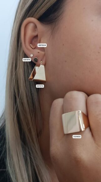 Kit Rommanel Anel e Brinco Quadrados 513455/527274