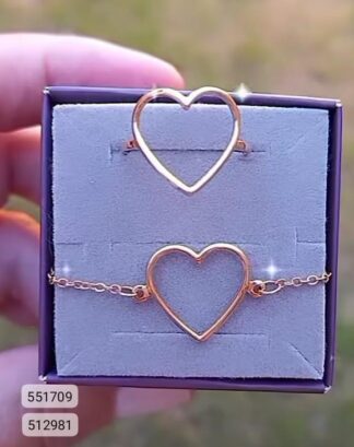 Kit Coração Rommanel Anel 512981+ Pulseira 551709