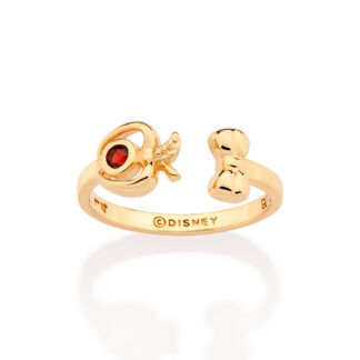 Anel ajustável laço e maçã banhado a ouro 18k com zircônia 513570 Rommanel