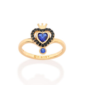 Anel skinny rainha má banhado a ouro 18k com zircônias e aplicação de rhodium negro