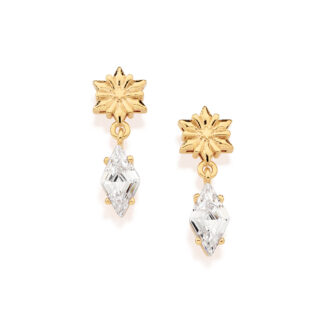 Brinco floco de neve banhado a ouro 18k com zircônias 527472 Rommanel