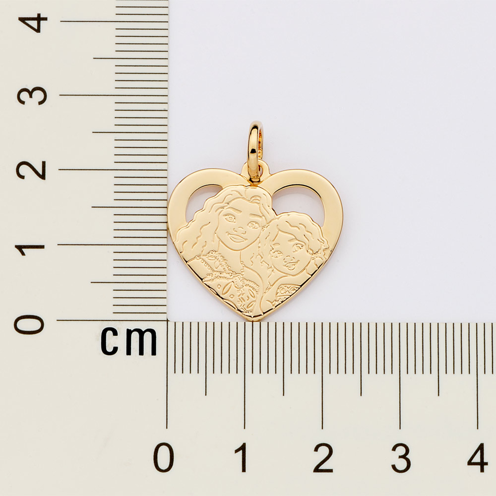 Pingente Rommanel coração bff moana personalizável banhado a ouro 18k 542905 - Imagem 3