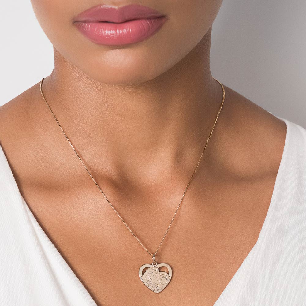 Pingente Rommanel coração bff moana personalizável banhado a ouro 18k 542905 - Imagem 4