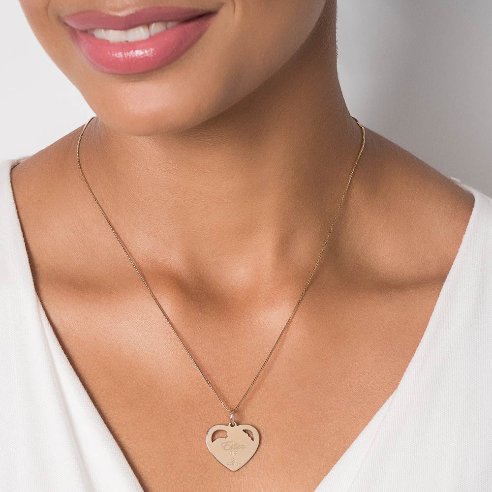 Pingente Rommanel coração bff moana personalizável banhado a ouro 18k 542905 - Imagem 6