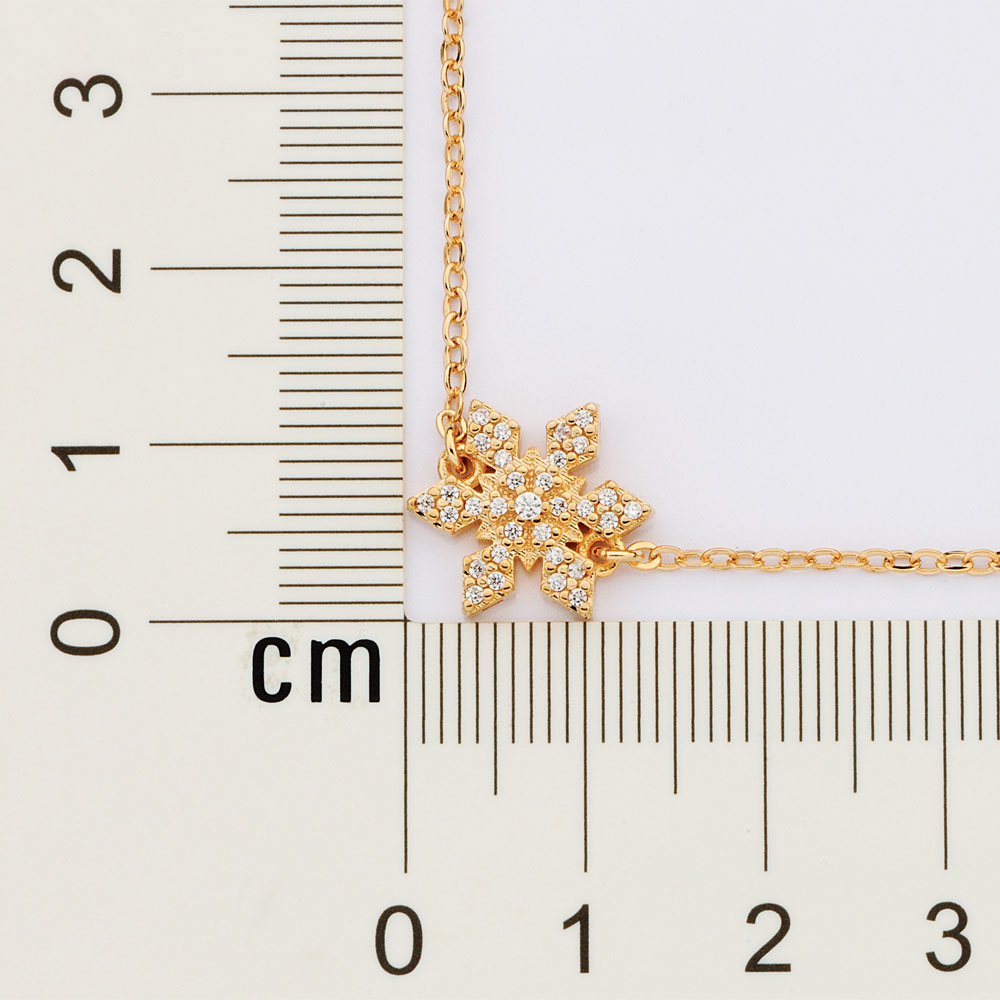 Pulseira com pingente floco de neve banhada a ouro 18k com zircônias 552189 Rommanel - Imagem 3