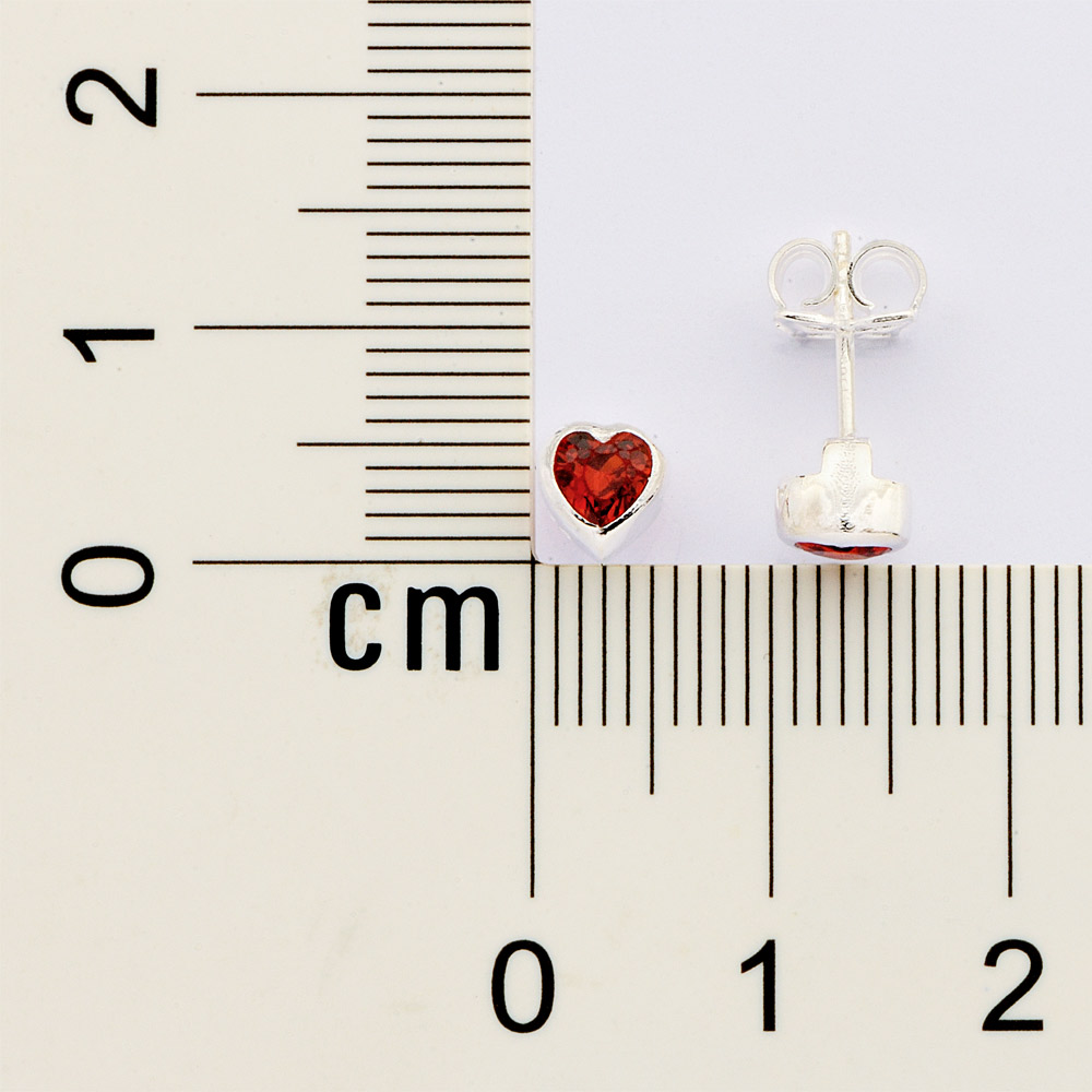 Brinco solitário coração de prata maciça 925 com zircônia 820258 Rommanel - Imagem 3