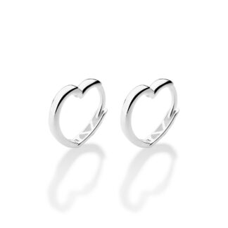 Brinco argola coração de prata maciça 925 Rommanel 820259