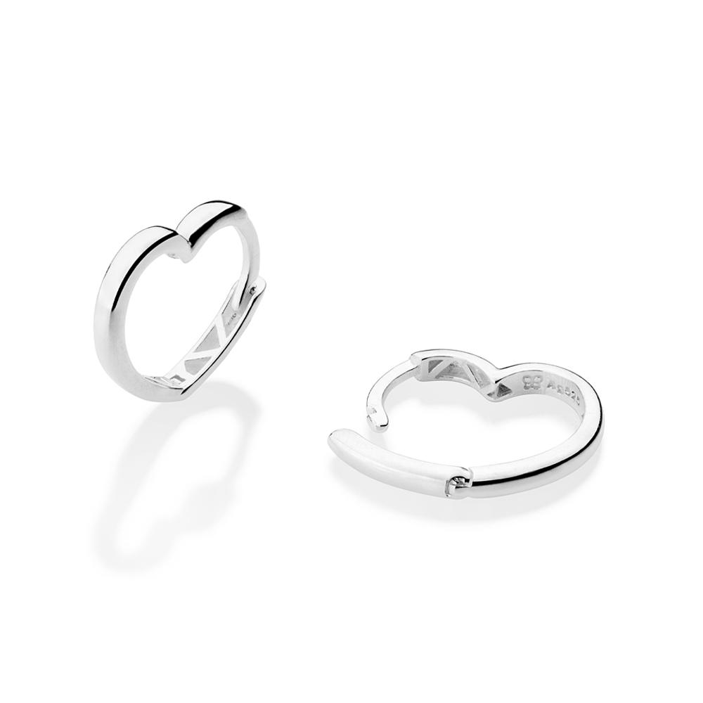 Brinco argola coração de prata maciça 925 Rommanel 820259 - Imagem 2