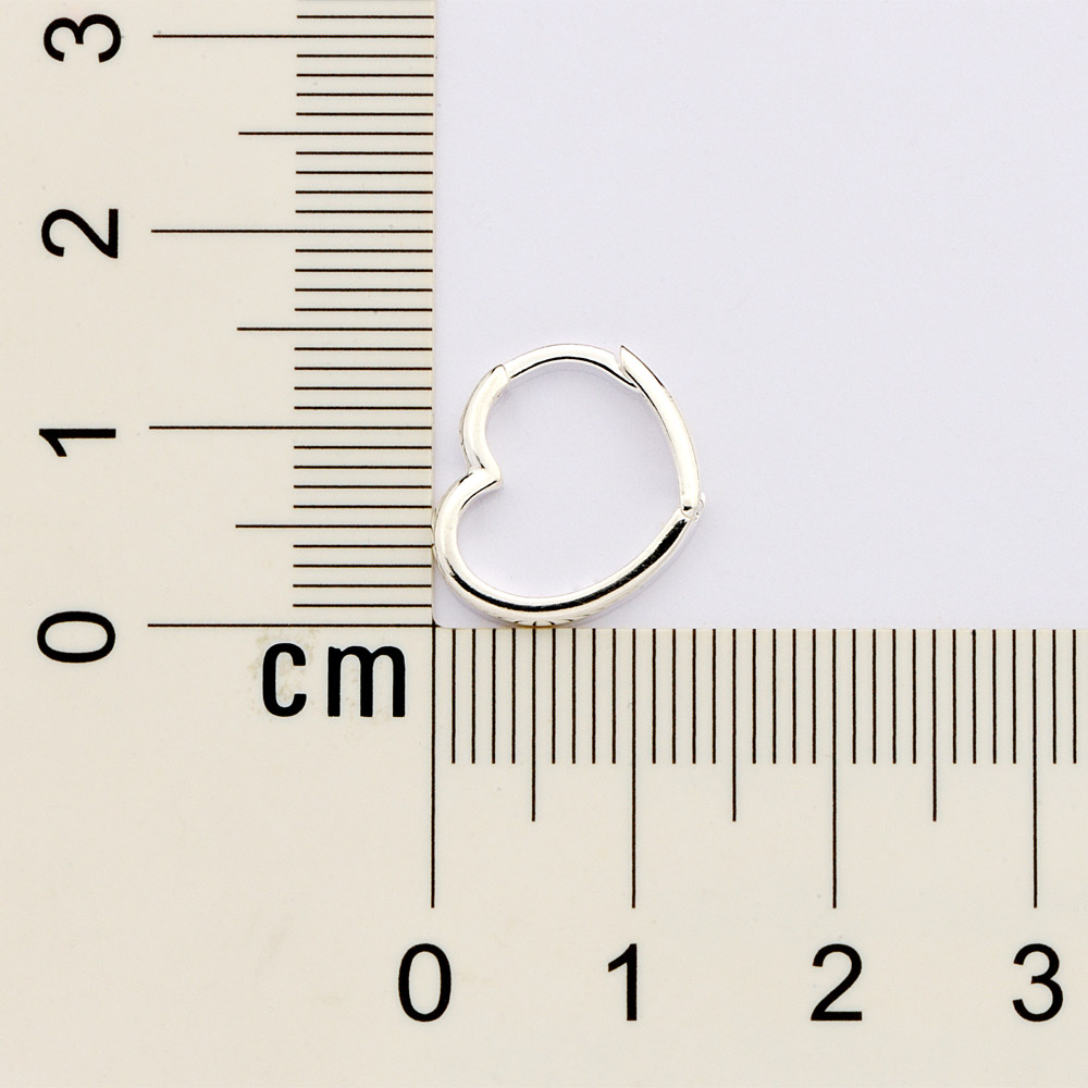 Brinco argola coração de prata maciça 925 Rommanel 820259 - Imagem 3