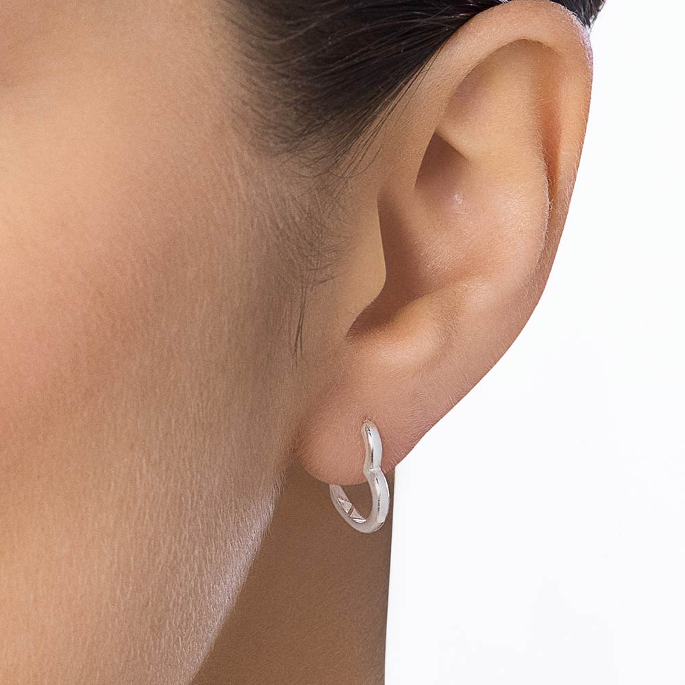 Brinco argola coração de prata maciça 925 Rommanel 820259 - Imagem 4