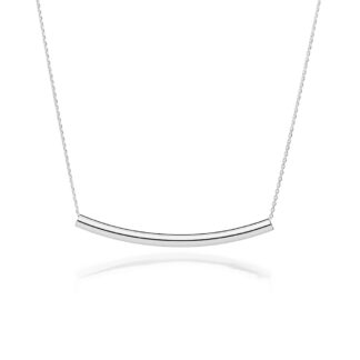 Gargantilha com pingente tubo de prata maciça 925 Rommanel 830116