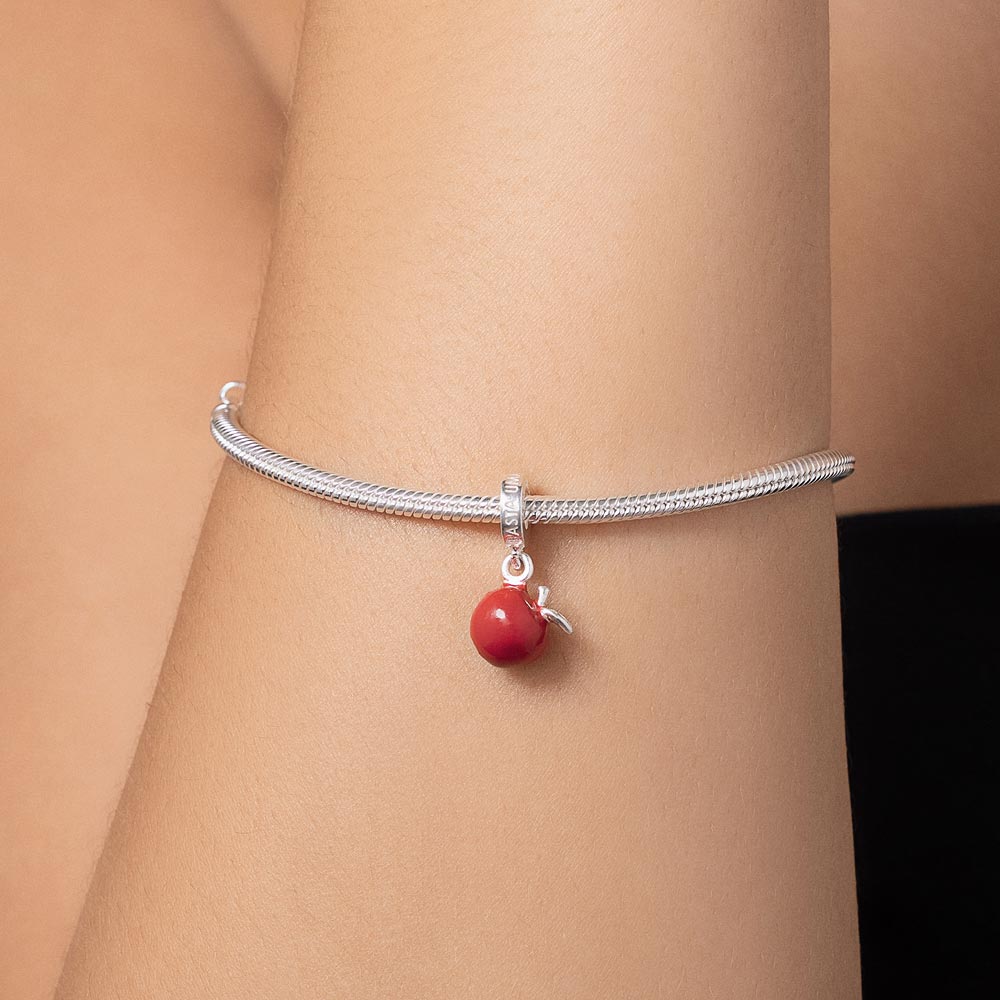 Berloque maça de prata 925 com aplicação de resina 840205 Rommanel - Imagem 3