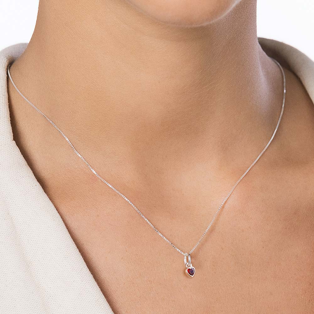 Pingente solitário coração de prata maciça 925 com zircônia 840225 Rommanel - Imagem 4