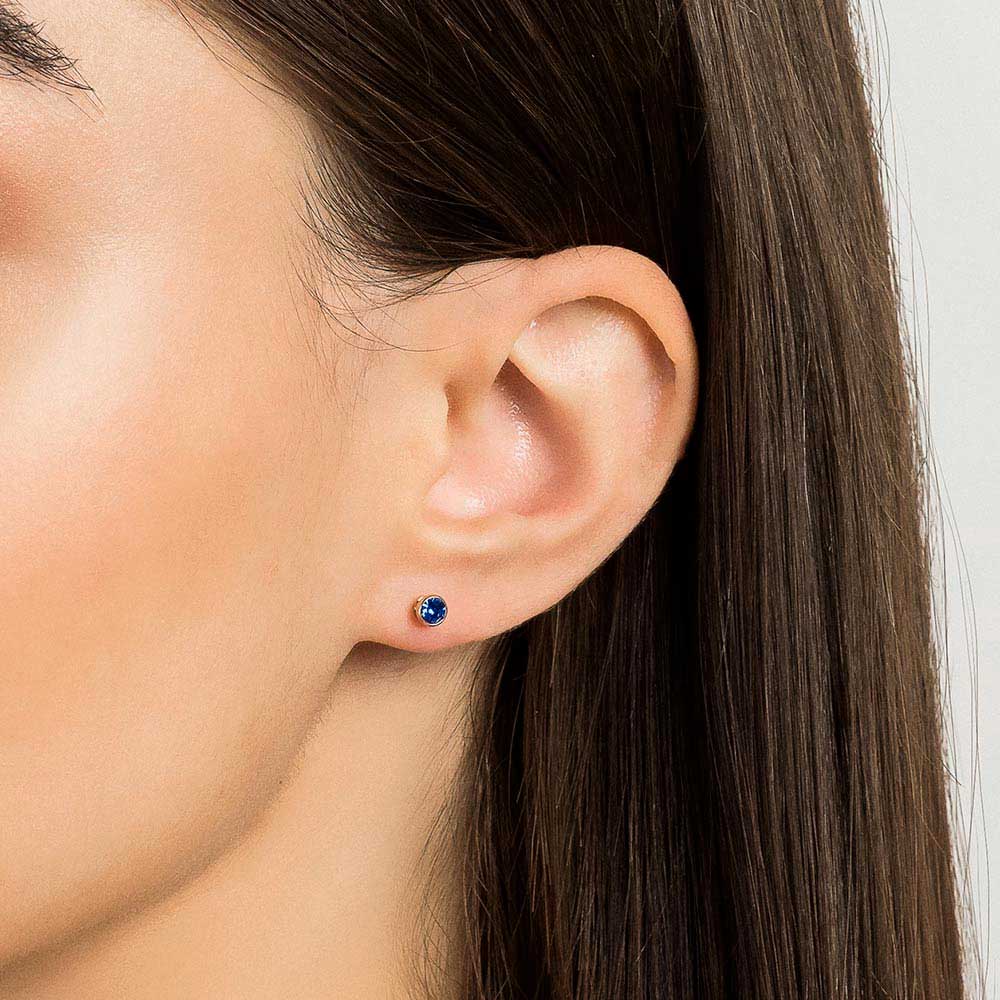 Brinco solitário banhado a ouro 18k com cristais 525180 Rommanel - Imagem 4