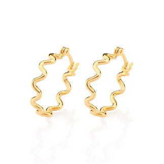 Brinco argola ondulada banhado a ouro 18k 526783 Rommanel