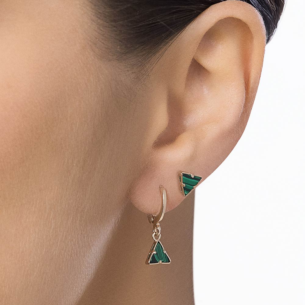 Kit brinco argola e triângulo com pedras sintéticas 527485 Rommanel - Imagem 4