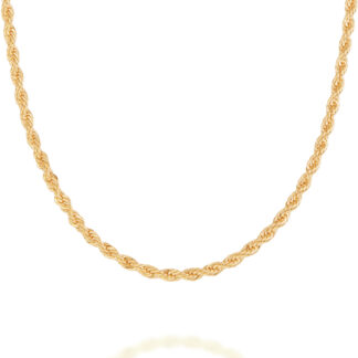 Cordão banhado a ouro 18k fio corda torcida 530742 Rommanel