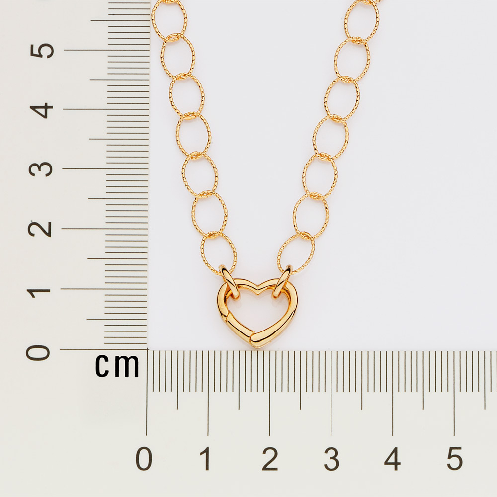 Gargantilha banhada a ouro 18k com coração 532512 Rommanel - Imagem 3