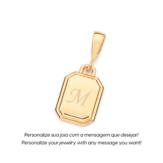 Pingente Retangular personalizável banhado a ouro 18k Rommanel 542944