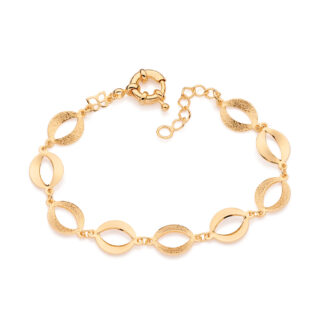 Pulseira banhada a ouro 18k formada por elos ovais 551026