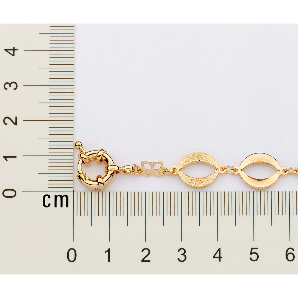 Pulseira banhada a ouro 18k formada por elos ovais 551026 - Imagem 2