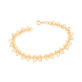 Pulseira banhada a ouro 18k com borboletas 551496 Rommanel