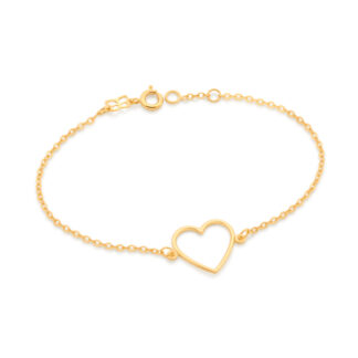 Pulseira com coração banhada a ouro 18k Rommanel 551709