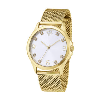 Relógio analógio social dourado com cristais 650046 Rommanel