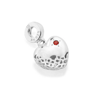 Berloque coração de prata 925 com zircônia 840217 Rommanel