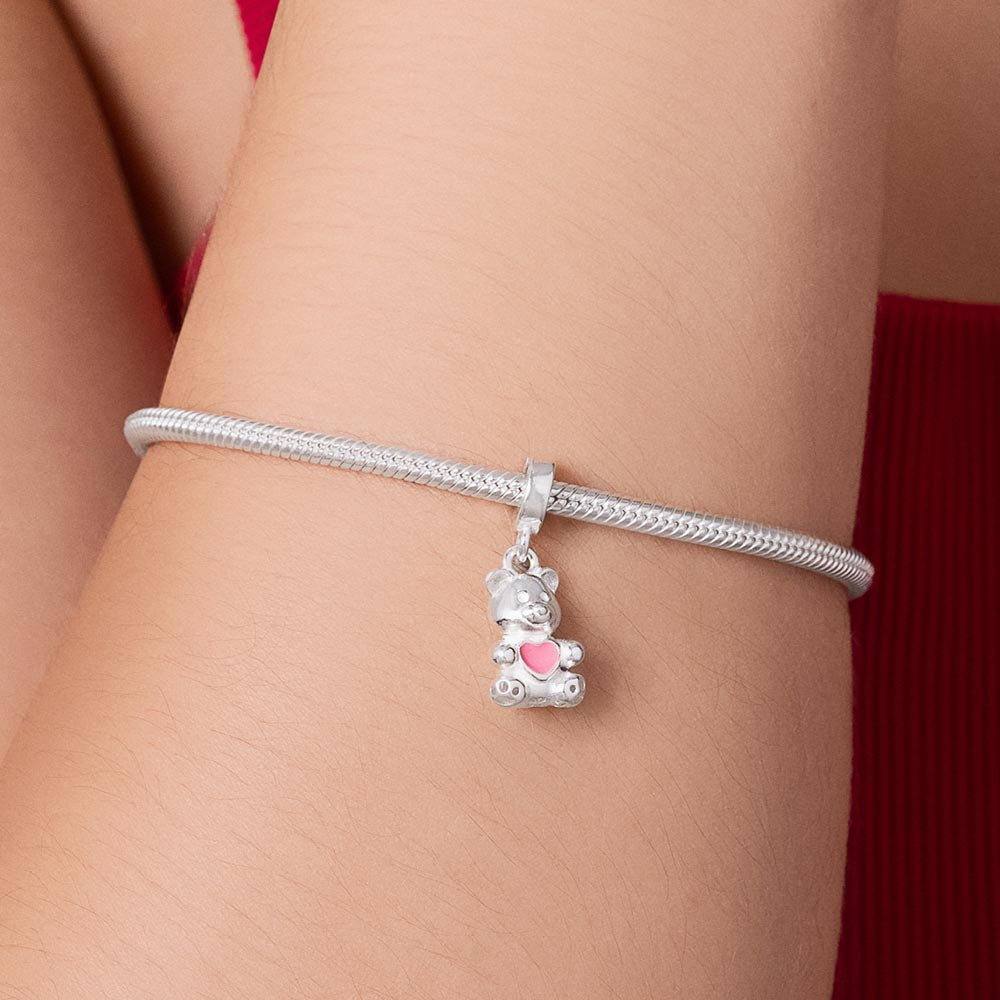 Berloque urso com aplicação de resina de prata maciça 925 Rommanel 840249 - Imagem 3