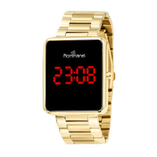 Relógio digital led dourado 650076 Rommanel
